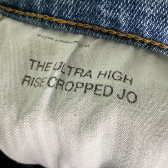 7 For All Mankind Ultra High Rise Cropped Jo Jeans Sz 34 Stretch Distressed - Picture 11 of 13